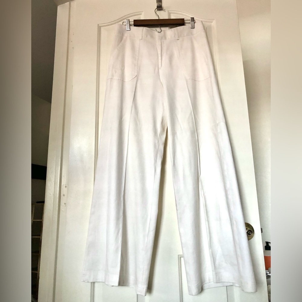 NWOT Banana Republic White Wide-Leg Pants